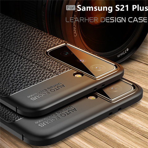 For Cover Samsung Galaxy S21 Plus Case TPU Bumper Leather For Fundas Samsung M21 A11 A21S A31 A41 A51 A71 S20 FE S21 Plus Cover ► Photo 1/6