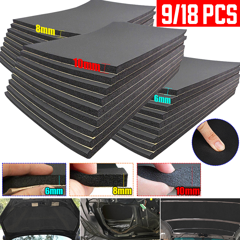 30*50cm 6/8/10mm Car Sound Heat Insulation Cotton Mats Engine Bonnet Deadening Firewall Noise Proofing Deadener Anti-noise Pads ► Photo 1/6