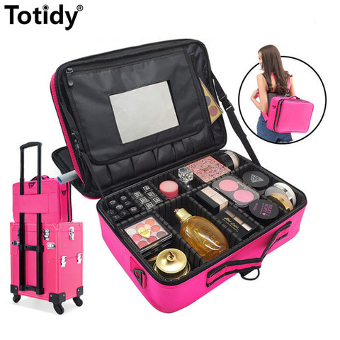 Female Brand Makeup Case Professional Bride Artist Women Make Up Box Large Capacity Travel Nail Beauty Cosmetic Bag Organizer ► Photo 1/1