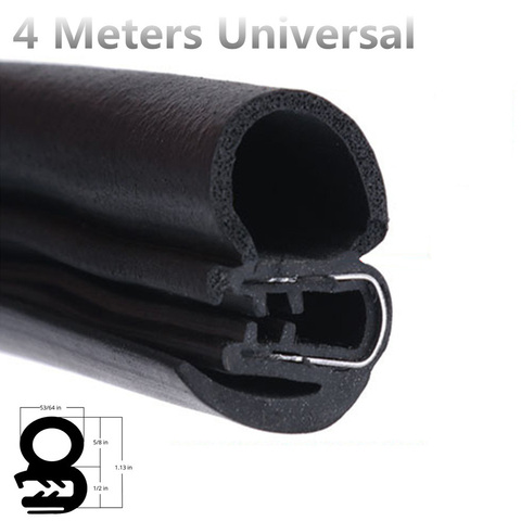 4 Meters Rubber Car Door Seal Weatherstrip EPDM steel belt Weatherstripping Soundproof Waterproof ► Photo 1/5