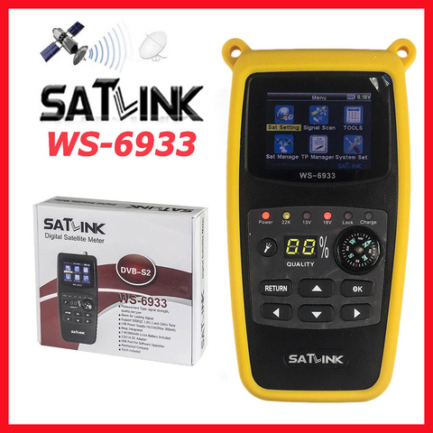 Original Satellite Finder Satlink WS-6933 Digital Satfinder DVB-S2 2.1 Inch LCD Display FTA C&KU Band WS 6933 WS6933 Sat Meter ► Photo 1/6