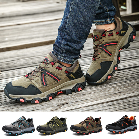 Hiking Shoes Unisex Walking Shoes Waterproof Walking Shoes Mens Walking Shoes with Outdoor Sports Hiking Shoes Non-Slip Outsole Brown 