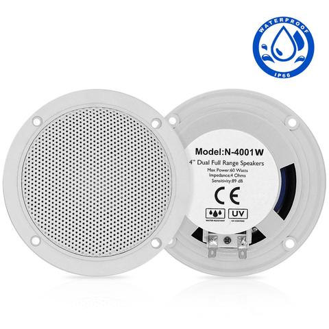 120Watts 4 inch 2Way Waterproof Marine Boat Speakers for Outdoor Motorcycle Golf Boat SPA bathroom Marine UV-Proof Music Speaker ► Photo 1/6