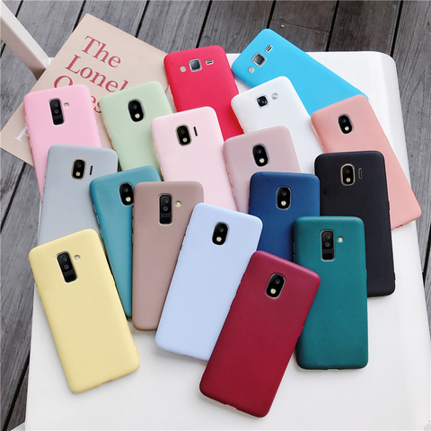 Buy Online Candy Color Silicone Phone Case For Samsung Galaxy J7 Pro J5 J3 17 16 15 A6 A8 J8 J6 J4 Plus 18 Matte Soft Tpu Cover Alitools