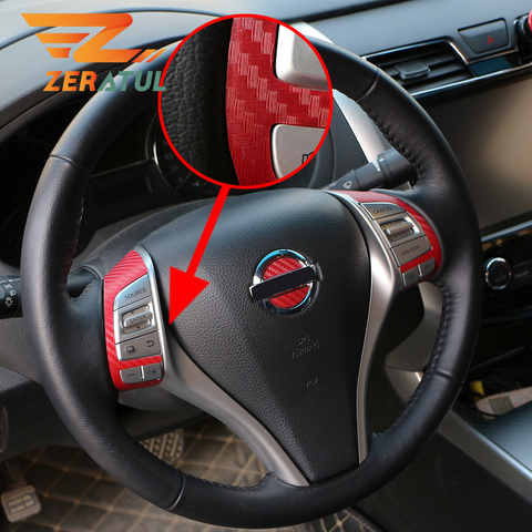 Zeratul for Nissan X-trail Xtrail T32 Qashqai J11 Teana J33 Car Steering Wheel Decoration Trim Stickers Carbon Fiber Sticker ► Photo 1/6