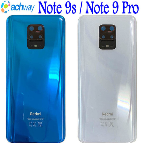 Original For Xiaomi Redmi Note 9s Battery Cover Back Glass Panel Rear Housing case For Xiaomi Redmi Note 9 Pro Battery Cover ► Photo 1/6