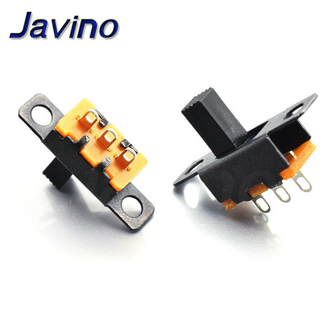 20pcs 50V 0.5 A Mini Size Black SPDT Slide Switch for DIY Power Electronic Projects SS12F15  on-off Toggle Switch Handle 6mm ► Photo 1/1