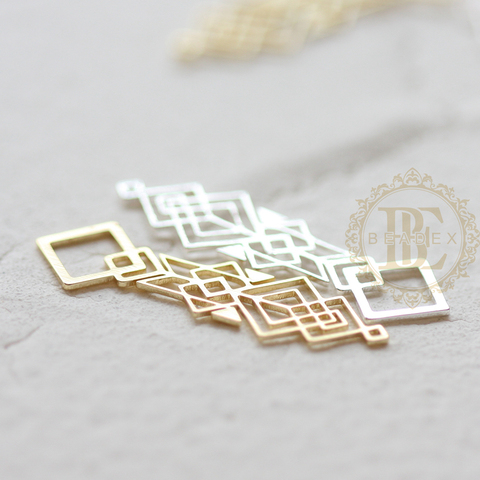 Solid Raw Brass Charm - Geometry- 26*18mm (4608C) ► Photo 1/6