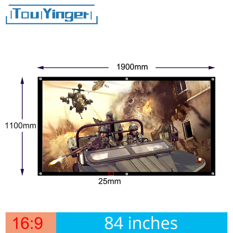 84 Inch 16:9 Portable Screen for Projector Plastic beamer Screen For Home theater Bar Disco Travel support LED DLP Projectors ► Photo 1/6