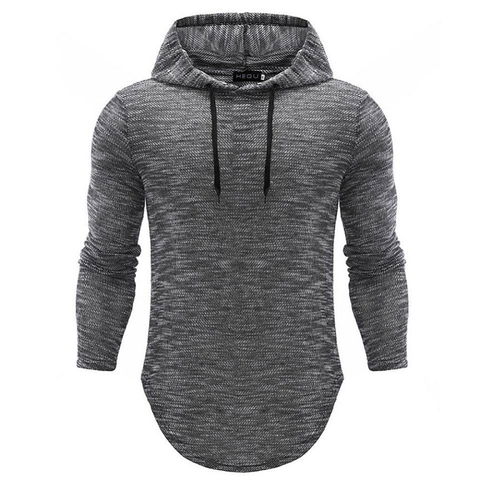 2022NEW Trendy Spring Autumn Men T Shirt Casual Long Sleeve Slim Men's Tops Stretch T-shirt Comfortable Hooded T Shirt pullover ► Photo 1/1