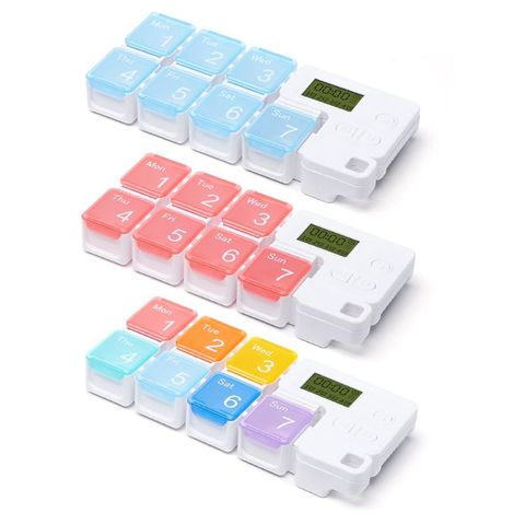 Buy Online 7 Day Pill Organizer With Timer Medicine Reminder Case Weekly Box Alitools