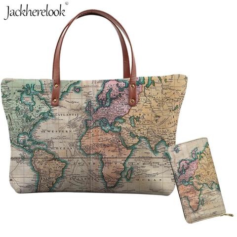 Map Handbag And Wallet Fahion, Leather World Map Bag