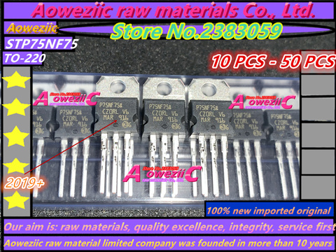 Aoweziic   2022+  100% new imported original P75NF75 STP75NF75 75N75 TO-220 MOS transistor 75V 75A ► Photo 1/2