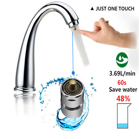 1Pcs Mrosaa Brass One Touch Control Faucet Aerator Water Saving Tap Aerator Valve Male Thread 23.6mm Bubbler Purifier Stop Wate ► Photo 1/6