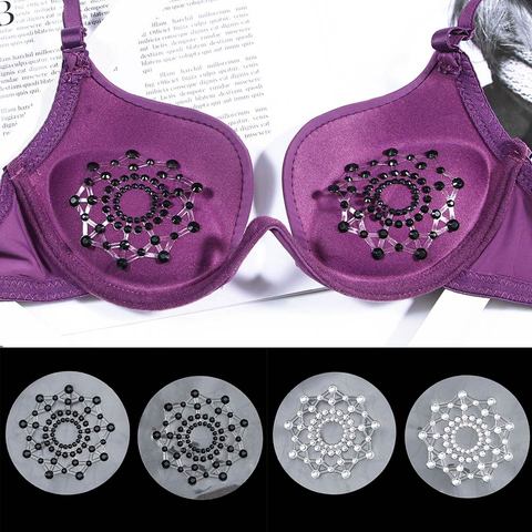 1 Pair Self Adhesive Sexy Products Nipple Cover Stickers Chest Pastie Breast Bras Rhinestone Nipple Accessories Padding ► Photo 1/6