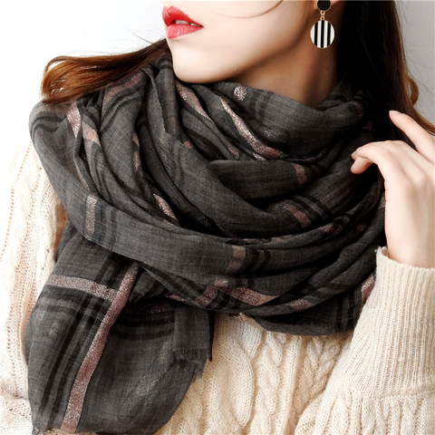 Women Cashmere Scarf with Warm Long Wraps Scarf Autumn Scarf England Classic Plaid Cashmere Scarves 2022 Fashion Luxury Shawl ► Photo 1/6