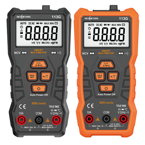 RICHMETERS RM113G 6000 counts Digital Multimeter Automatic AC/DC Voltage Meter Continuity NCV RM ► Photo 1/6