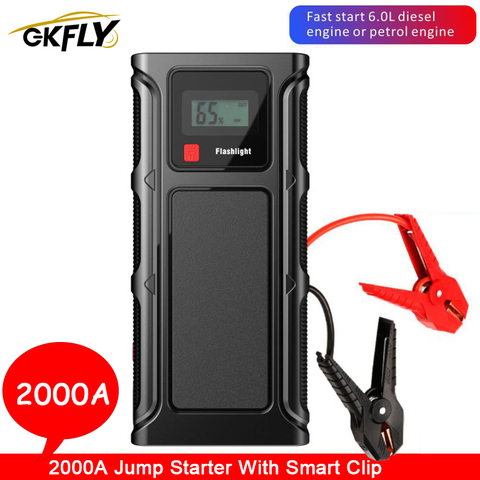 2000A Car Jump Starter Power Bank 68800mAh 12V Emergency Starting Device for Petrol Diesel Portable With Smart Clip Booster LED ► Photo 1/6