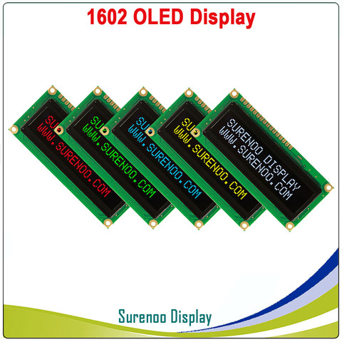 Real OLED Display, 1602 162 Character Parallel LCD Module Display LCM Screen, Build-in WS0010, Support Serial SPI ► Photo 1/6