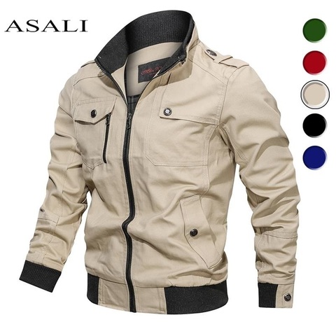 2022 Military Jacket Men Spring Autumn Cotton Windbreaker Pilot Coat Army Men's Bomber Jackets Cargo Flight Jacket Male Clothes ► Photo 1/6