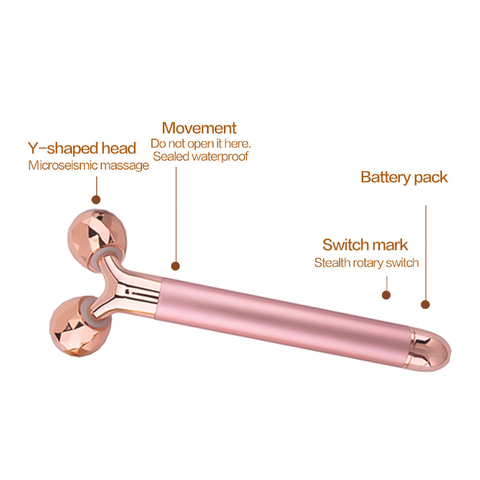 Beauty Bar Slimming Face Massage Tool Facial Beauty Roller Vibration Massager Stick Lift Skin Anti Age Tightening Wrinkle Roller ► Photo 1/6