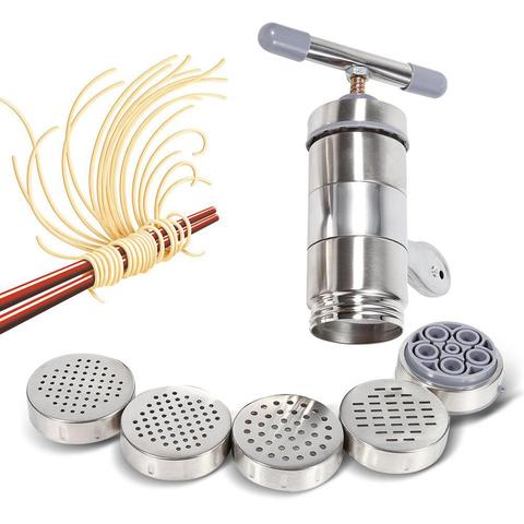 Stainless Steel Manual Noodle Maker Press Pasta Machine Noodle Cutter with Pressing Moulds Making Spaghetti Kitchen Tools ► Photo 1/6