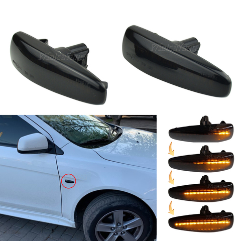 2PCS Dynamic Blinker For Mitsubishi Lancer Evolution Evo X Outlander Sport RVR ASX Mirage LED Turn Signal Side Marker Lights ► Photo 1/6