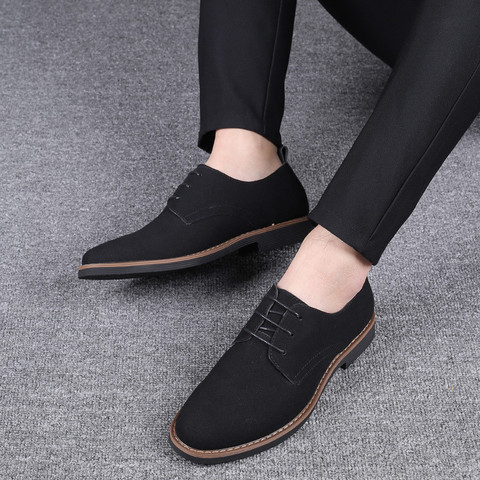 38-48 Cow Suede Boss Mens Formal Shoes Men Blue Oxford Dress Shoes Men Black Fashion Lace Up Business Shoes Man Sapato De Homem ► Photo 1/6