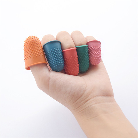 5Pcs Reusable Fingertips Finger Cover Protector Gloves Non-slip Rubber Needlework Sewing Accessories Nail Tool ► Photo 1/6