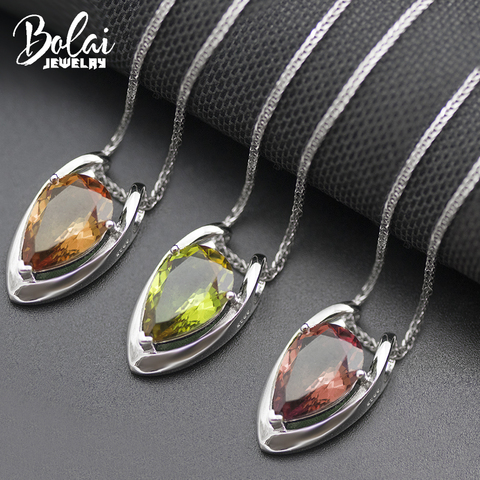 Bolai  V Shape Color Changing Diaspore Pendant Necklace Real 925 Sterling Silver Zultanite Fine Jewelry For Women Free Chain ► Photo 1/6