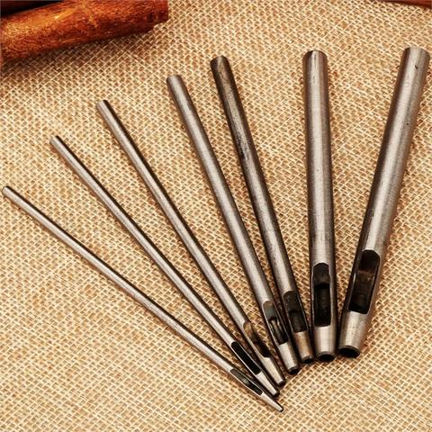 1Set Leather Craft Tool Steel Puncher Paper Punching Hand Tool Round Hole Punch Belt Band Leather Handmade Craft Tools 1mm-5mm ► Photo 1/6