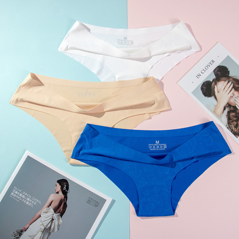 Women Silk Thong Panties Sexy Lingerie Thongs Seamless Traceless
