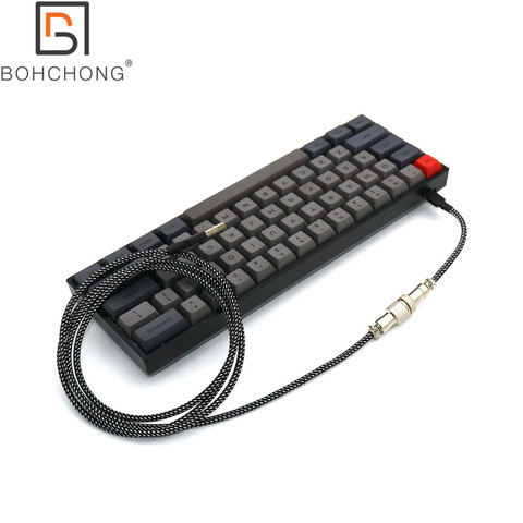 Custom Make PET Double Sleeved USB to Mini 5P Cable for Mechanical Keyboard USB Cable With Colorful GX12 Aviator ► Photo 1/6