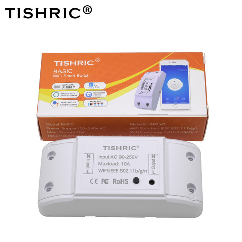 TISHRIC Basic Smart Wifi Switch Light Interruptor wifi 220V Alexa Compatible Google Home Intelligent Home Automation Modules ► Photo 1/6
