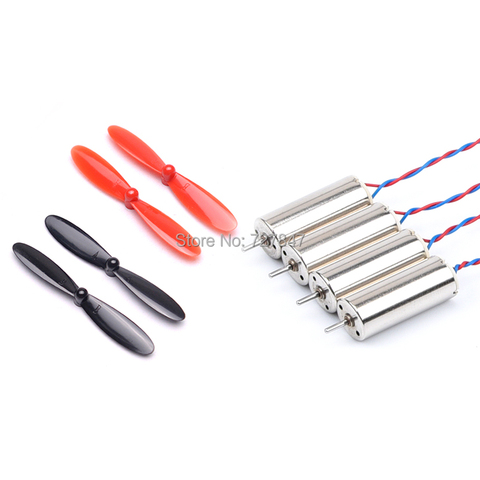 4 PCS 8.5 x 20mm 8520 Coreless Motor + 10 pair 55mm Blade Propeller Prop For DIY Micro QX95 QX110 Quadcopter RC Drone ► Photo 1/6