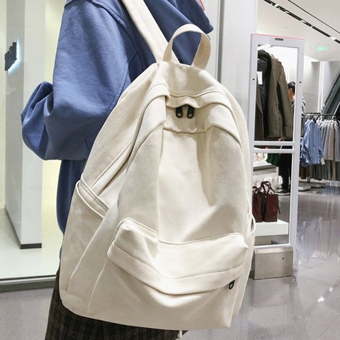 JOYPESSIE Fashion Female Bookbag Cotton Women Backpack for Teenagers Girl College Men Black School Bag Student Mochila ► Photo 1/6