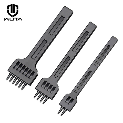 WUTA Leather Round Hole Row Punch Black Porous Punching Tool Hand Sewing Hole Leathe Craft Tool 4/5/6mm Spacing 1mm Dia ► Photo 1/5