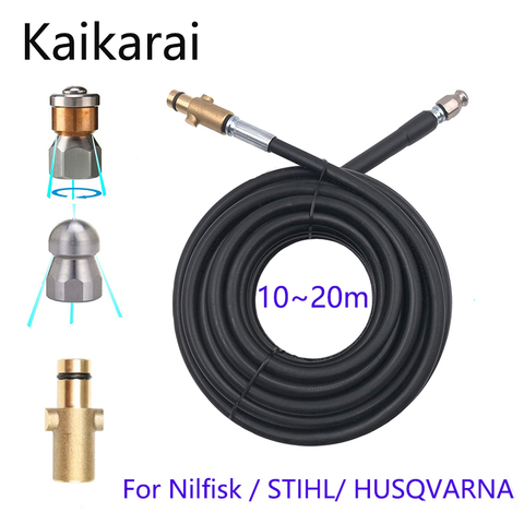 For Nilfisk / STIHL，Sewer Jetter Kit for Pressure Washer,, Auto parts1/4 Inch , Button Nose and Rotating Sewer Jetting Nozzle ► Photo 1/6
