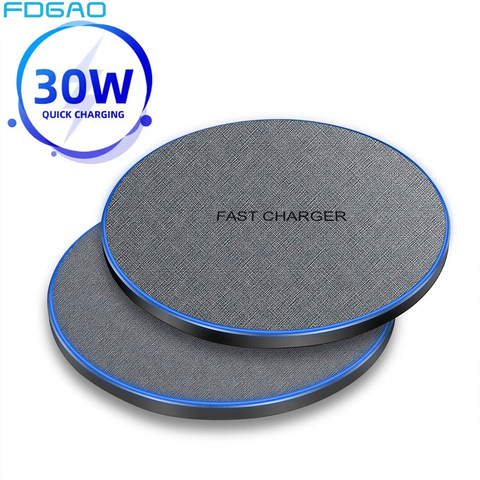 FDGAO 30W Power Quick Charging For Samsung S20 S10 S9 Note 20 10 Qi Fast Wireless Charger Pad for iPhone 12 11 Pro XS Max XR X 8 ► Photo 1/6