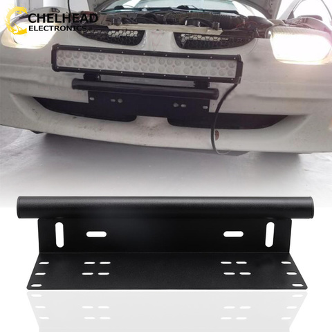 Auto Front Bumper License Plate Mount Bracket Frame Led Light Bar Work Fog Lamp Holder SUV Off Road Universal Parts ► Photo 1/6