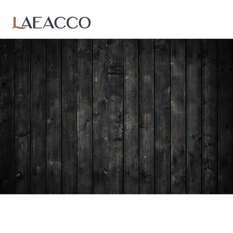 Laeacco Black Plank Wood Board Texture Food Party Doll Baby Portriat For Professional Photo Studio Photo Background Photocall ► Photo 1/6