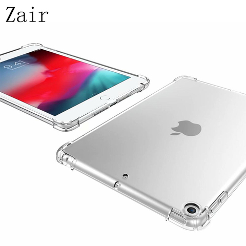 Shockproof silicone case for iPad Mini Air Pro 1 2 3 4 5 6 7 7.9 9.7 10.2 10.5 11 flexible bumper clear transparent back cover ► Photo 1/6