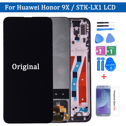 Original For Huawei Honor 9X LCD Display 6.59 inch Touch Screen Digitizer Assembly Frame For Huawei Honor 9X Premium STK-LX1 lcd ► Photo 1/6