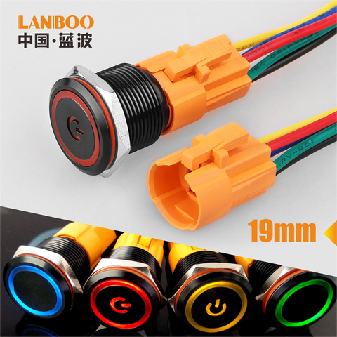 LB19A arcade game machine automotive bi-color push button switch ► Photo 1/6