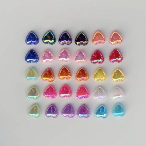 10mm AB Heart-Shaped Rhinestones for nail Crystal scrapbook Acrylic Flat Back DIY wedding Decorative 40pcs -WE26 ► Photo 1/6