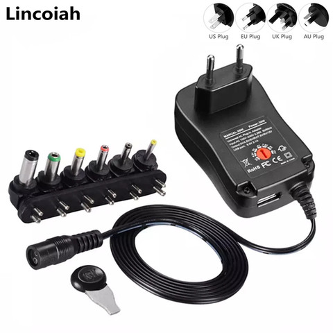 3V 4.5V 5V 6V 7.5V 9V 12V 2A 2.5A AC/DC Adapter Adjustable Power Supply Universal Adaptor Charger for LED Light Bulb Strip CCTV ► Photo 1/6
