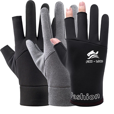 Winter Outdoor Ice Fishing Gloves Windproof Waterproof Rubber Material Comfortable Lightweight Fingerless Design Cycling Gloves ► Photo 1/6