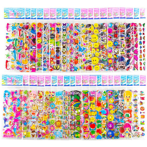 10sheets Stickers For Kids Boys 3D Puffy Bubble Scrapbook Cartoon  StickersS~