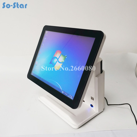 Touch POS System Terminal Machine 15'' Touch Panel LCD Monitor Screen with Small Customer Display Cash Register ► Photo 1/5