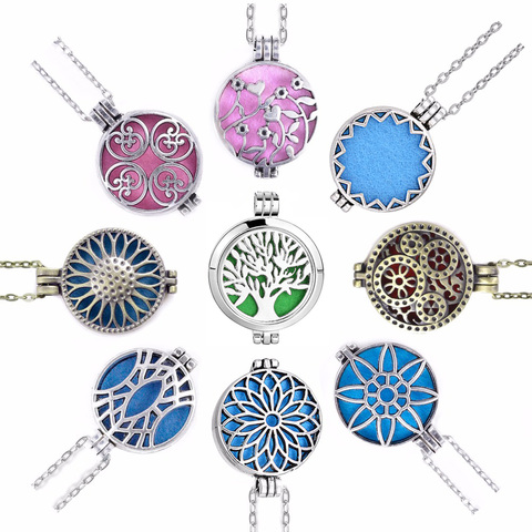 6 Pads Locket Necklace Fragrance Essential Oil Aromatherapy Diffuser Pendant